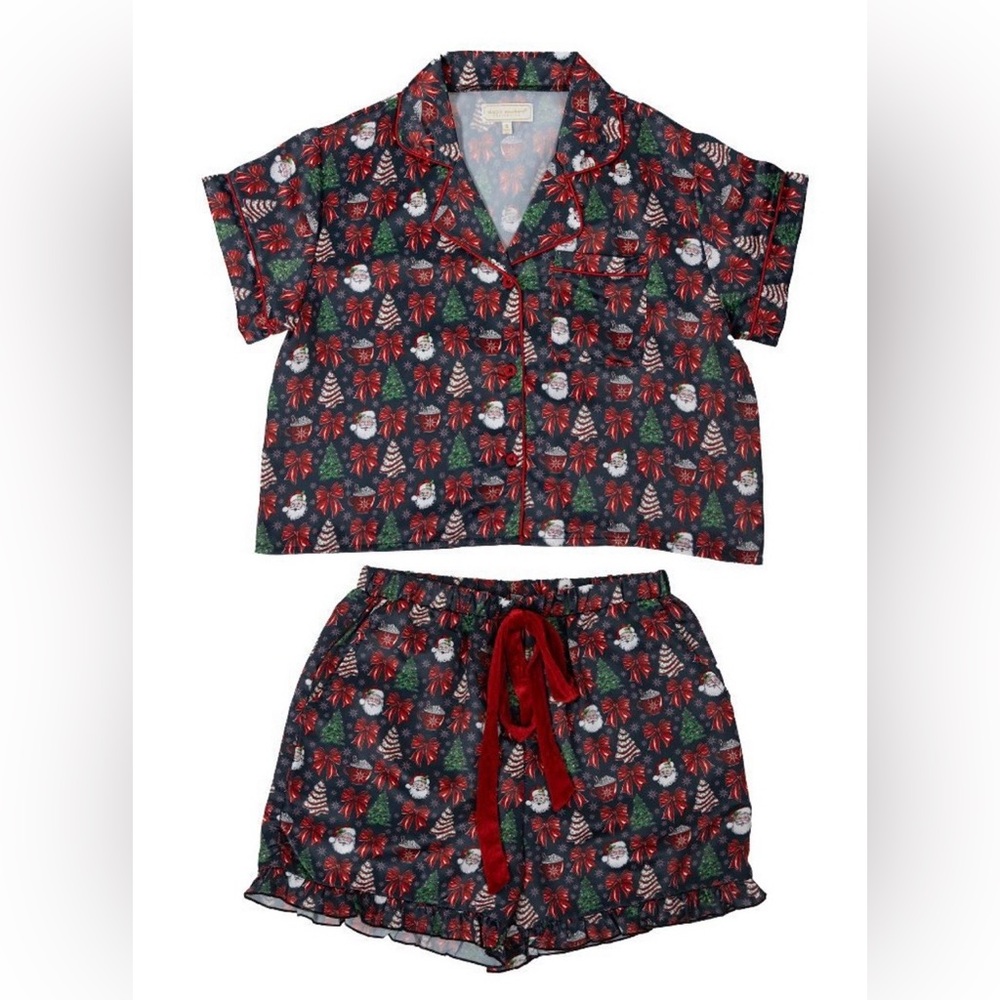 BRAND NEW Simply Southern Santa and Christmas cake  Holiday Pajama Set